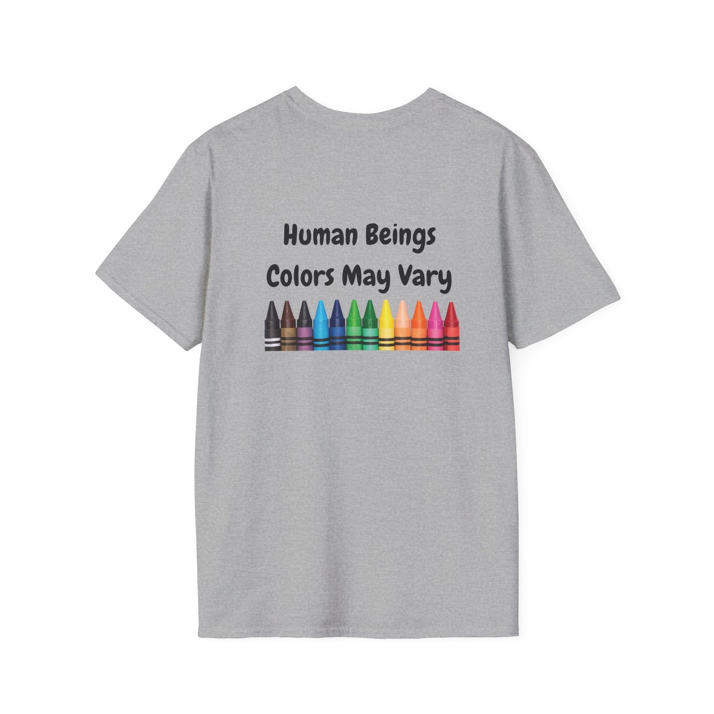 Colorful Crayon Vibes Unisex T-Shirt, Fun Graphic Tee, Diversity Shirt, Gift for Kids, Inspirational Apparel