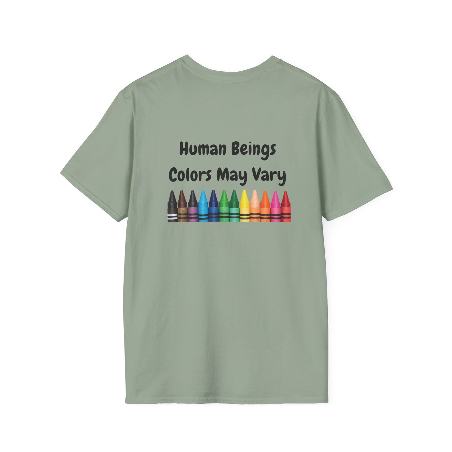 Colorful Crayon Vibes Unisex T-Shirt, Fun Graphic Tee, Diversity Shirt, Gift for Kids, Inspirational Apparel