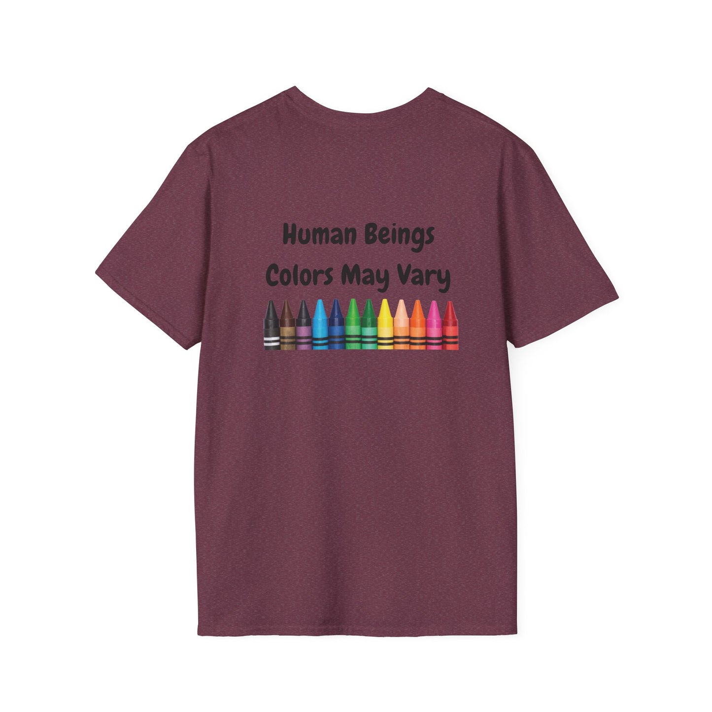 Colorful Crayon Vibes Unisex T-Shirt, Fun Graphic Tee, Diversity Shirt, Gift for Kids, Inspirational Apparel