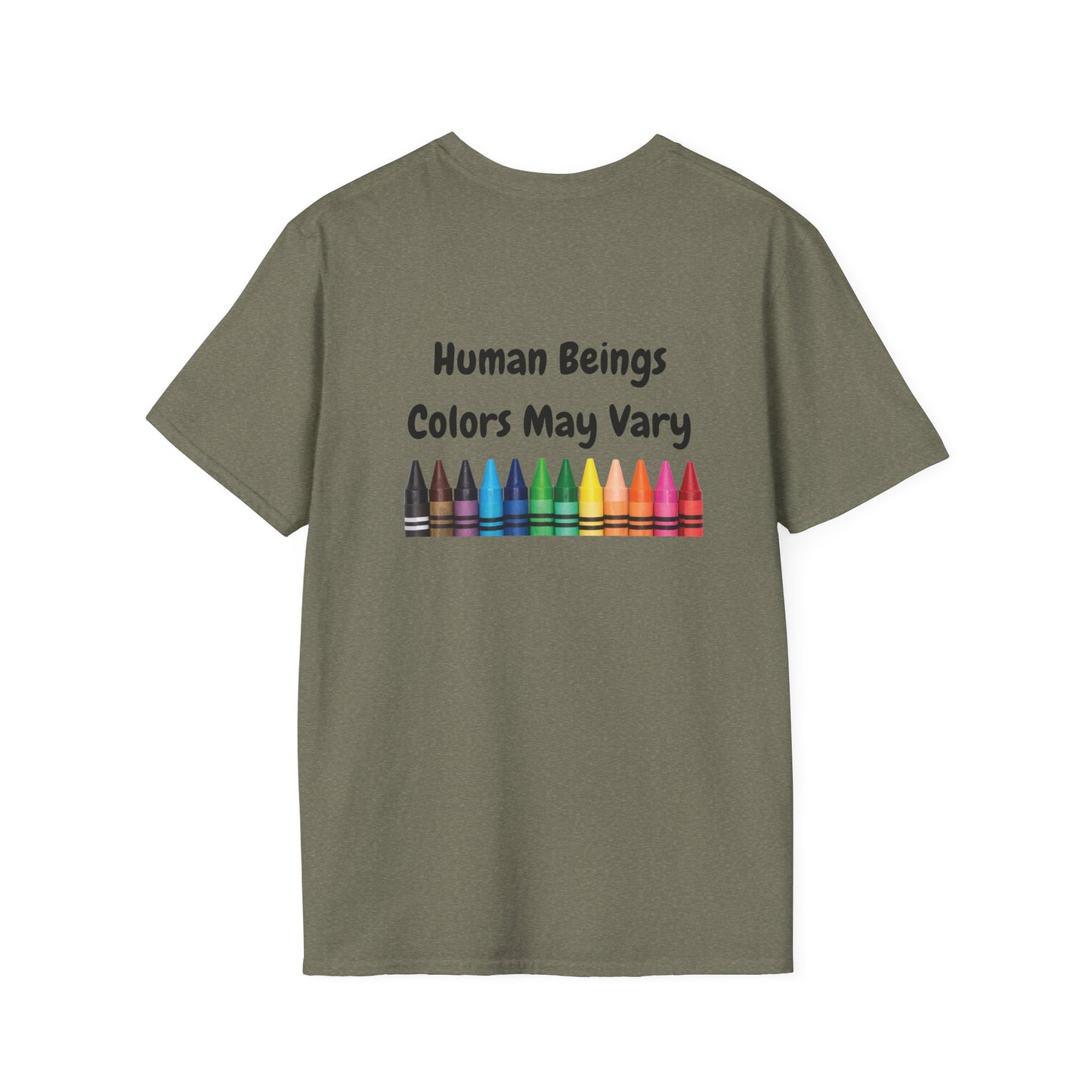 Colorful Crayon Vibes Unisex T-Shirt, Fun Graphic Tee, Diversity Shirt, Gift for Kids, Inspirational Apparel