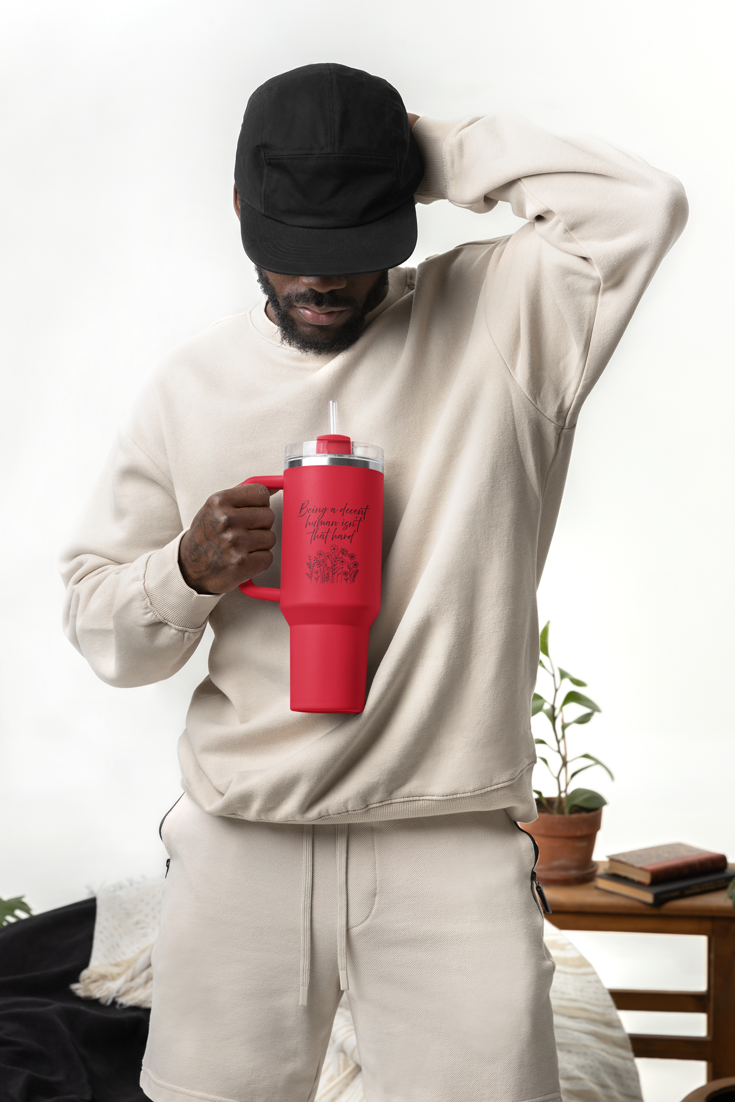 Travel Mug - Being a Decent Human Isn't That Hard 40oz Insulated